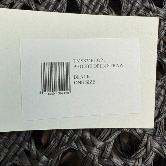 Themoire Phoebe Open Weave Straw Shoulder Bag - Black - Picture 9 of 9